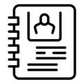 Call support book icon outline vector. Chat customer