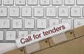 Call for Tenders - Inscription on White Keyboard Key