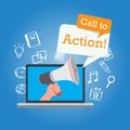 Call to action button marketing online design page