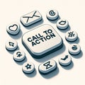 24 7. Call to action (CTA) button_ A button that promp Royalty Free Stock Photo