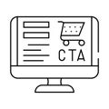 call to action cta ux ui line icon vector illustration Royalty Free Stock Photo