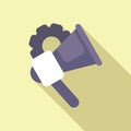 Call to action icon flat vector. Megaphone marketing