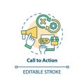 Call to action multi color concept icon Royalty Free Stock Photo