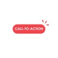 call to action round button with click effect. Stock Vector illustration isolated on white background. Royalty Free Stock Photo