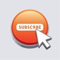Call to Action Subscribe Web Button with Cursor Royalty Free Stock Photo