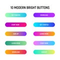 Call to action web buttons set. Gradient and bright color design for web page. Royalty Free Stock Photo