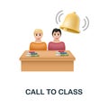 Call To Class icon. 3d illustration from back to school collection. Creative Call To Class 3d icon for web design Royalty Free Stock Photo