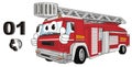 Funny fire truck and call Royalty Free Stock Photo