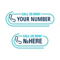 Call us button - template for phone number Royalty Free Stock Photo