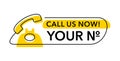 Call us Now. thin line template for phone number