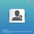 Call user icon - Blue Sticker button Royalty Free Stock Photo