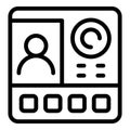 Call video intercom icon outline vector. Alarm panel