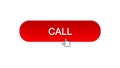 Call web interface button clicked mouse cursor, red color, technical support Royalty Free Stock Photo