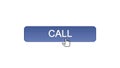 Call web interface button clicked mouse cursor, violet color, technical support Royalty Free Stock Photo