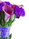 Calla lilly and eustoma flowers Royalty Free Stock Photo