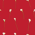 Calla sparse pattern on red