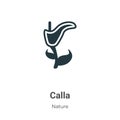 Calla vector icon on white background. Flat vector calla icon symbol sign from modern nature collection for mobile concept and web