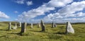 Callanish III stone circle, Isle of Lewis, Outer Hebrides, Scotland. Megalithic complex setting of 17 stones variously described a