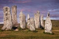 Callanish menhirs, prehistoric sites, stone circle on the Isle of Lewis, in the outer Hebrides, Scotland Royalty Free Stock Photo