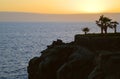 Callao Salvaje coast volcanic rock formation sunset