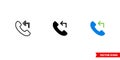 Callback icon of 3 types color, black and white, outline. Isolated vector sign symbol