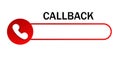 Callback mobile call back button vector illustration