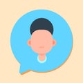 Callcenter man support online operator, customer and technical service icon, chat concept, flat design