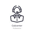 callcenter outline icon. isolated line vector illustration from professions collection. editable thin stroke callcenter icon on