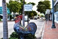 Calle Ocho cock sculpture and sign