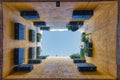 Calle Paradis, detail of the palace with balconies and plants. Barcelona Royalty Free Stock Photo