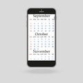 Callendar in smartphone. Technology icon.