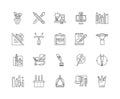 Calligrapher line icons, signs, vector set, outline illustration concept