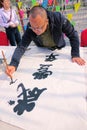 Calligrapher writing