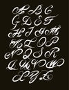Calligraphic alphabet. Design elements Royalty Free Stock Photo