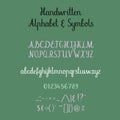 Calligraphic alphabet. Handwritten brush font. Uppercase, lowercase, ampersand. Wedding calligraphy Royalty Free Stock Photo