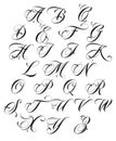 Calligraphic alphabet in vintage style Royalty Free Stock Photo