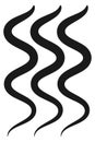 Calligraphic black waves symbol. Decorative vertical lines