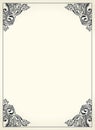 Calligraphic border frame. Design template for wedding greeting card, invitation, menu