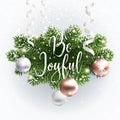 Calligraphic Christmas inscription Be Joyful