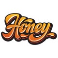 Calligraphic color and stylish inscription - honey. Lettering