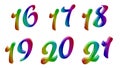 Calligraphic 3D Rendered Digits, Numbers