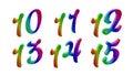 Calligraphic 3D Rendered Digits, Numbers