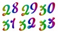 Calligraphic 3D Rendered Numbers