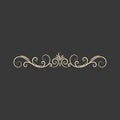 Calligraphic decorative element. Page decoration. Swirls, flourish curls. Design element. Greeting card design. Vector.