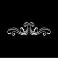 Calligraphic decorative swirl. Frame border, Pade decoration. Filigree flourish element. Wedding card design. Vector.