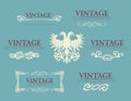 Calligraphic design elements. Baroque vintage set