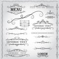 Calligraphic design elements and page decoration - vector set Royalty Free Stock Photo