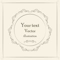 Calligraphic design elements, vintage frame  Retro vector illustration Royalty Free Stock Photo