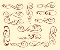 Calligraphic elegant elements design.Vector illustration. Royalty Free Stock Photo