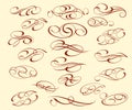 Calligraphic elegant elements design.Vector illustration. Royalty Free Stock Photo